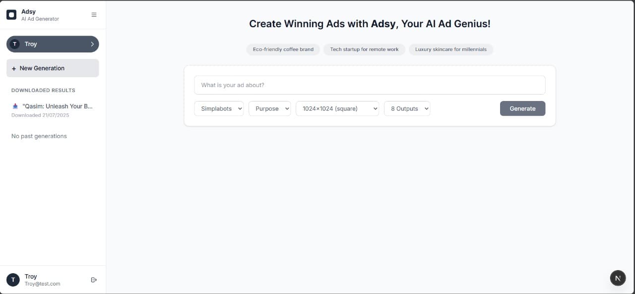 Adsy scheduling dashboard